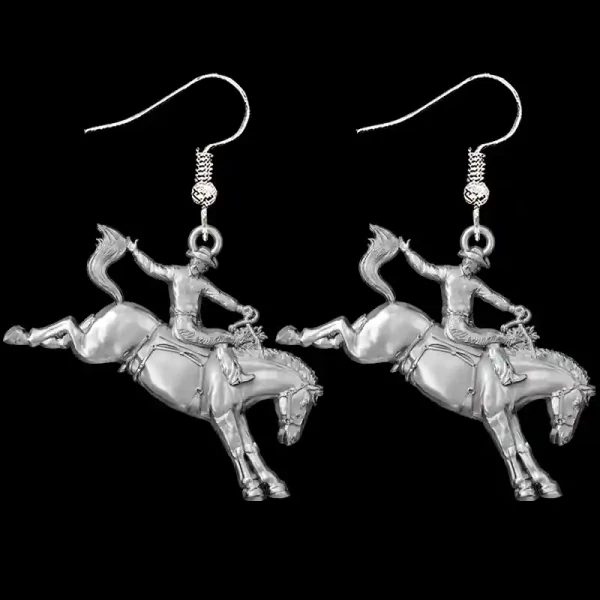 Our Saddle Bronc Rider Earrings crafted in Solid Sterling Silver are the perfect luxurious gift and a bold eye-catching addition to any wardrobe.
